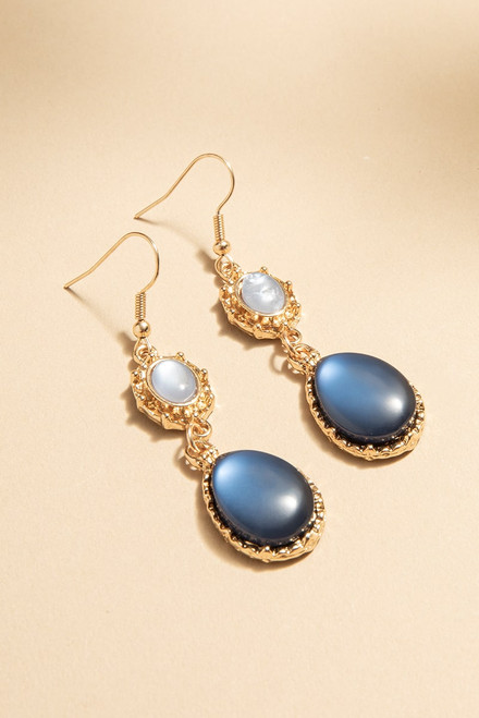 Elaine Cateye Stone Drop Earrings