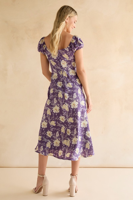 Sloan Ruched Upper Floral Midi Dress