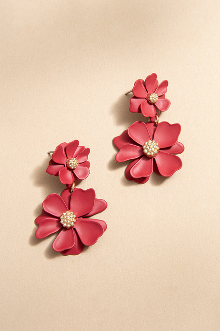 Courtney Epoxy Paint Flower Earrings