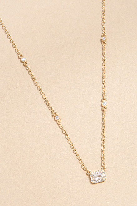 Brenda Rectangle Pendant Necklace