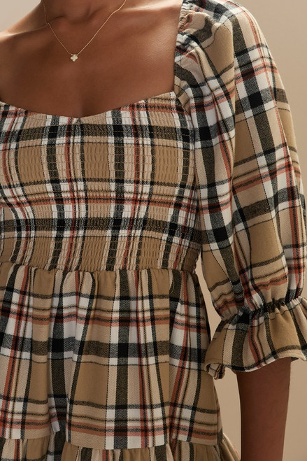 Alisya Plaid Swing Dress