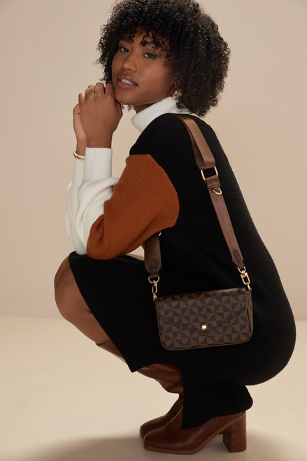 Sophia Checkered Envelope XBody Handbag