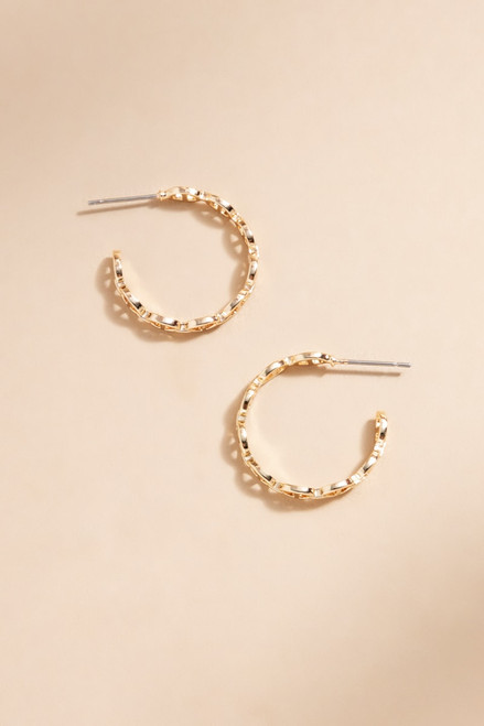 Lindy Thin Chain Hoop Earrings