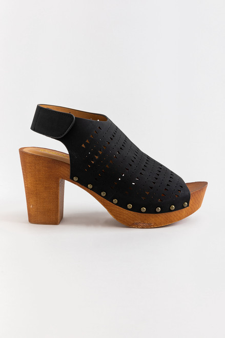 Tori Perforated Wood Heel