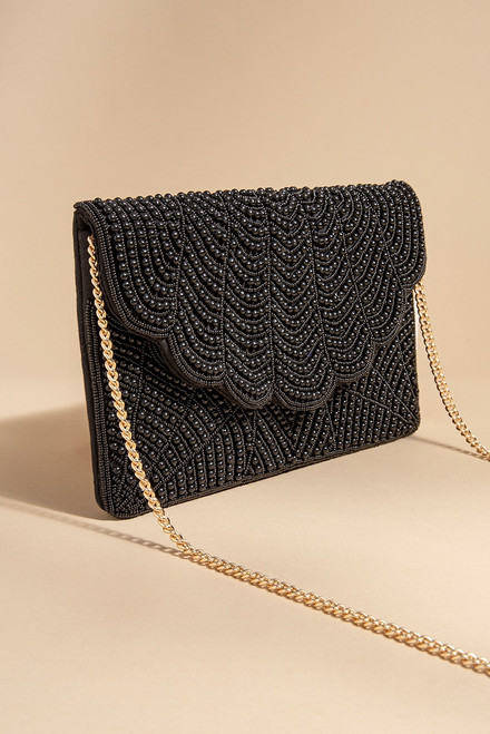 Mindy Bead Scallop Clutch