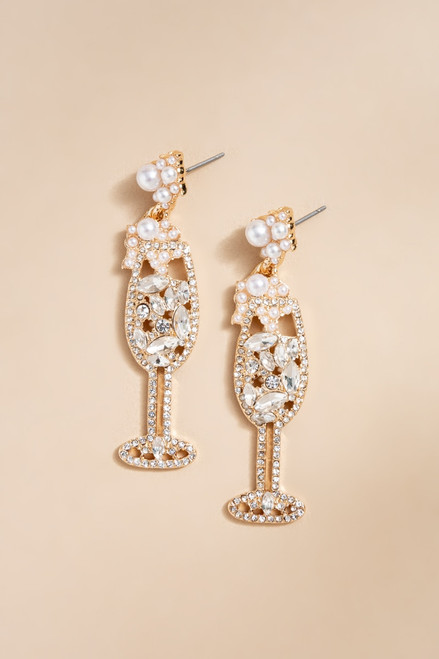 Wynona Champagne Glass Earrings