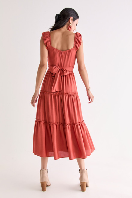 Miranda Tiered Bow Back Midi Dress