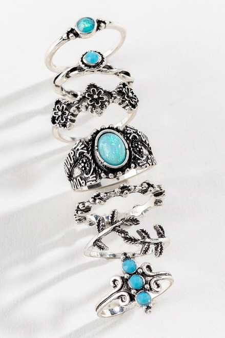 Karsyn Turquoise Boho Ring Set