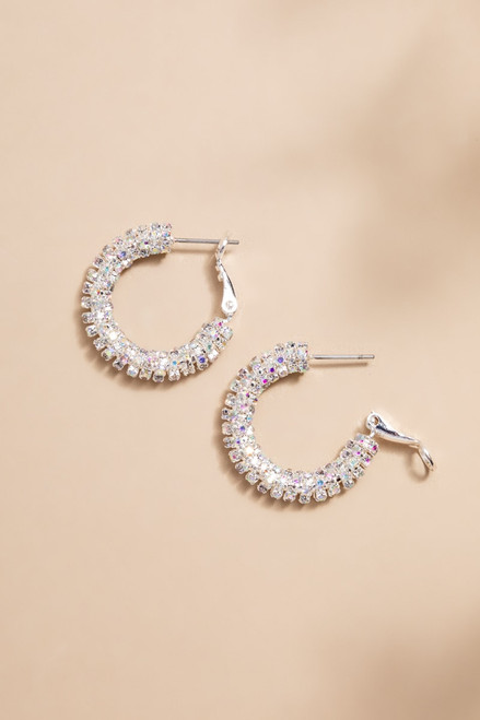 Ellie Rhinestone Wrapped Huggie Earrings