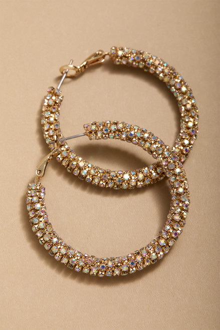 Diana Rhinestone Wrapped Hoop Earrings