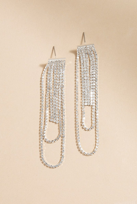 Gaby Liquid Cupchain Crystal Drop Earrings