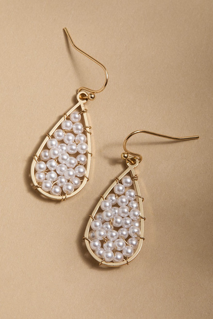 Iva Pearl Cluster Teardrop Earrings