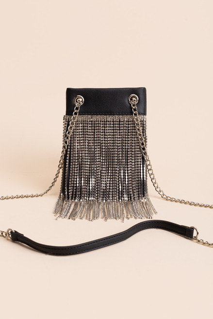 Deena Crystal Tassel Cellphone Crossbody