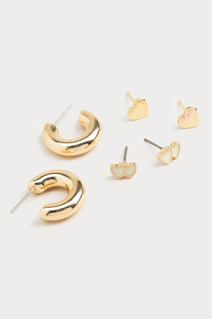 Hello Franki Heart Trio Set Earrings for girls