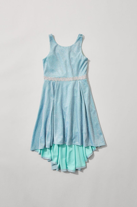 Hello Franki Sleeveless Shimmer Hi Low Dress for girls