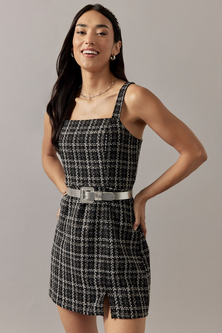【OSTKAKA】TWEED MINI DRESS Short tweed dress with lace collar - Sarah Berlin