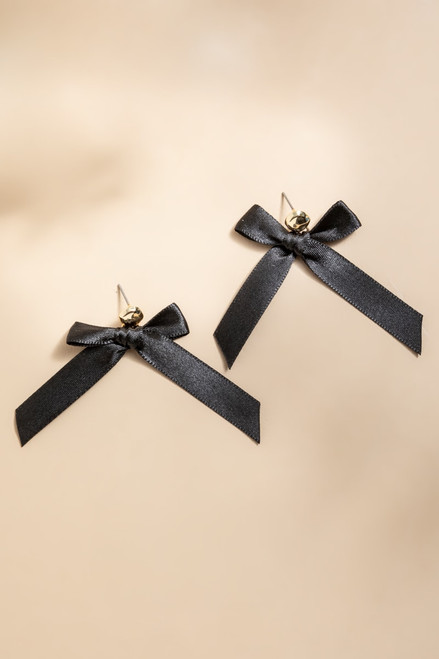 Lydia Fabric Bow Drop Earrings