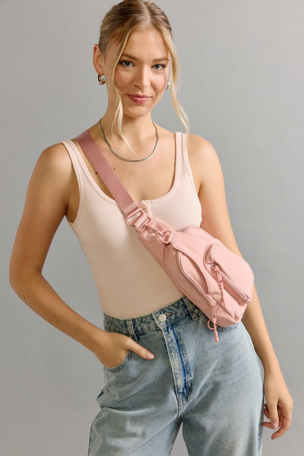 Lilian Nylon Zip Sling Backpack