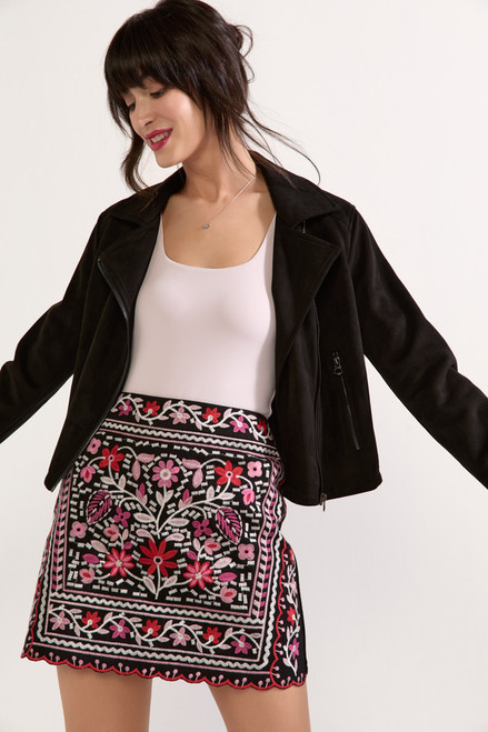 ★2023SS新作★threetimes★Melissa skirt Melissa Floral Embroidered Mini Skirt | francesca's®