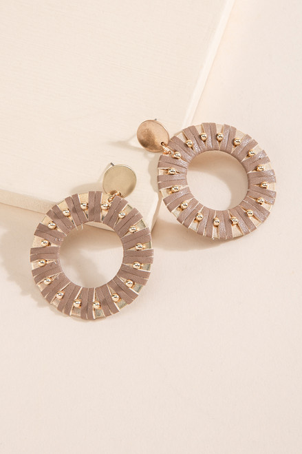 Cora Suede Wrap Circle Drop Earrings