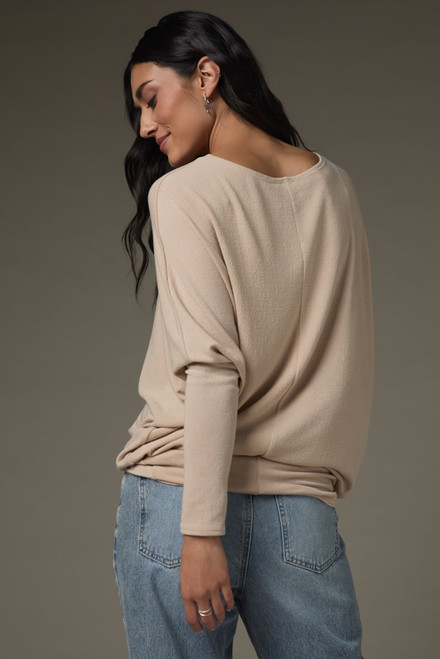 Josie Long Sleeve Dolman Top Taupe
