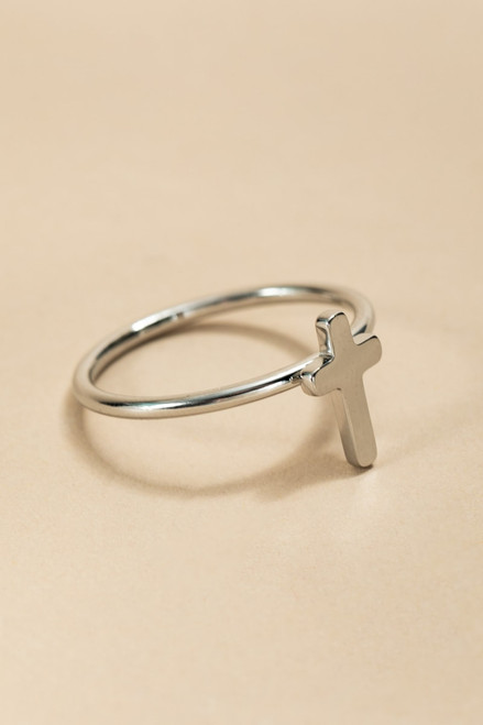 Peggy Stainless Steel Cross Ring