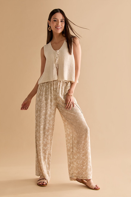 Emma Tie Front Sweater Tank Top