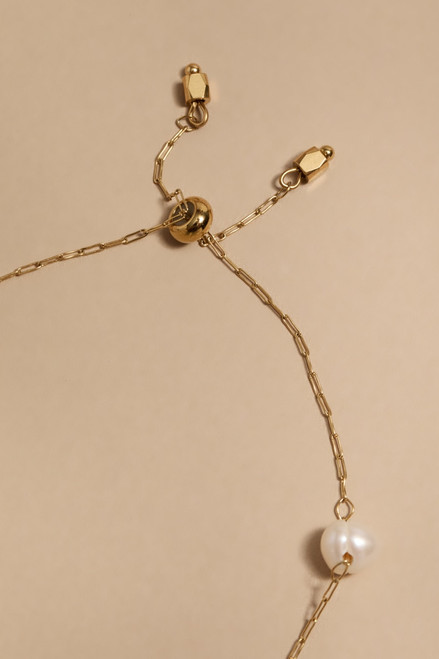 Kristine Stainless Steel Pearl Station Strand Bracelet