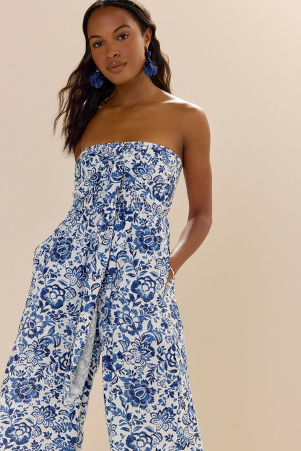 Yara Strapless Floral Jumpsuit