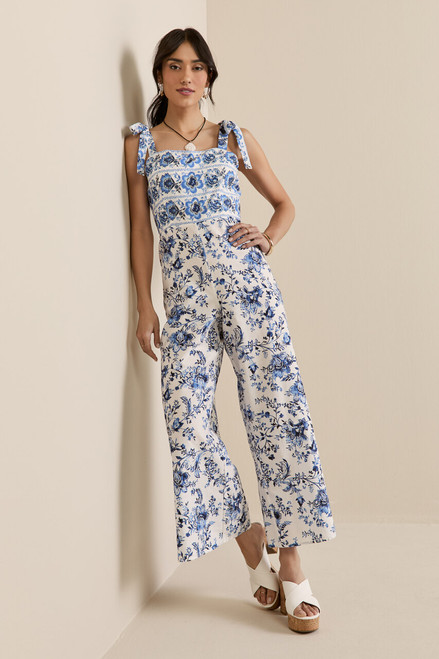Dorris Floral Bow Strap Jumpsuit