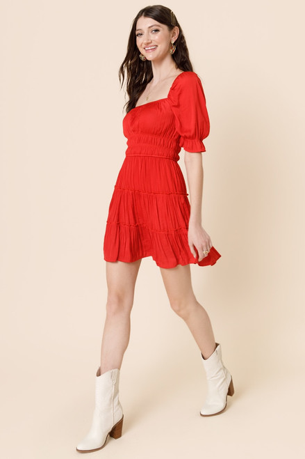 Lea Puff Sleeve A-Line Mini Dress