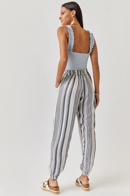 Iris Striped Drawstring Jogger Pants