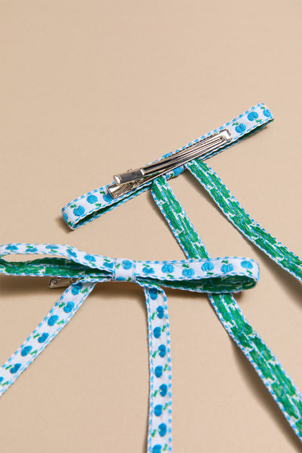 Beth Embroidered Blueberry Barrette Set