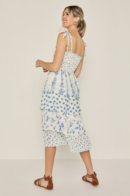 Wren Floral Tiered Midi Dress