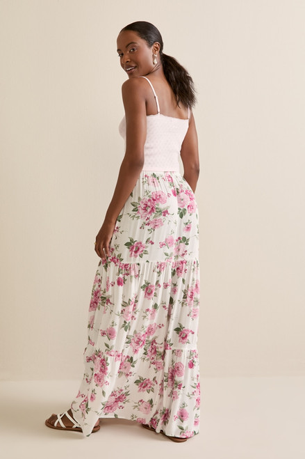 Morgan Floral Tiered Maxi Skirt