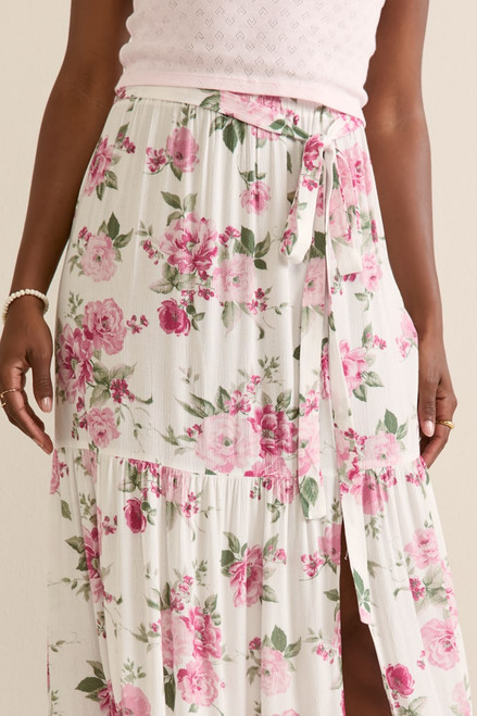 Morgan Floral Tiered Maxi Skirt