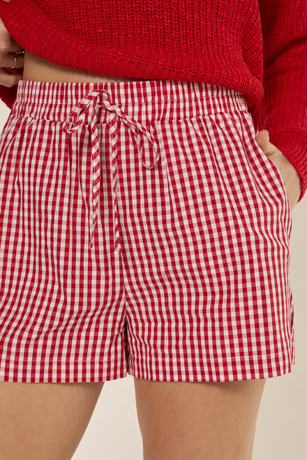 Eliza Gingham Print Shorts