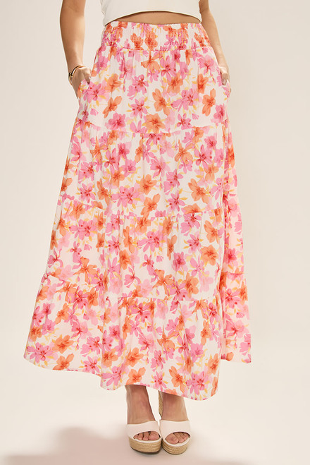 Jenna Floral Tiered Maxi Skirt