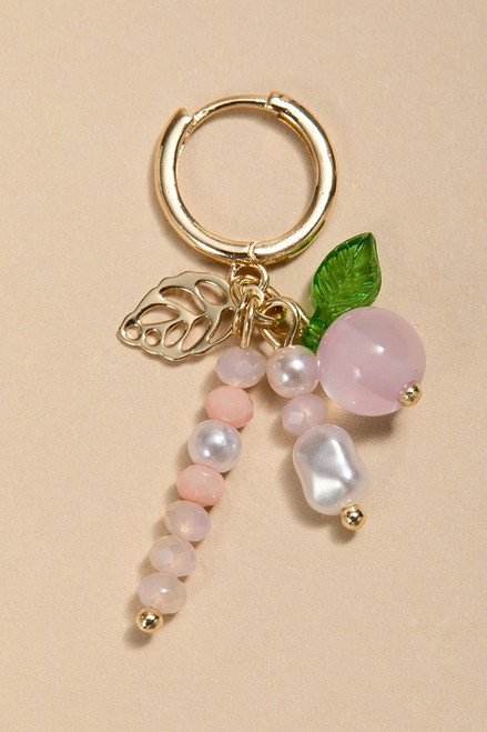 Gina Peach Charm Drop Earrings