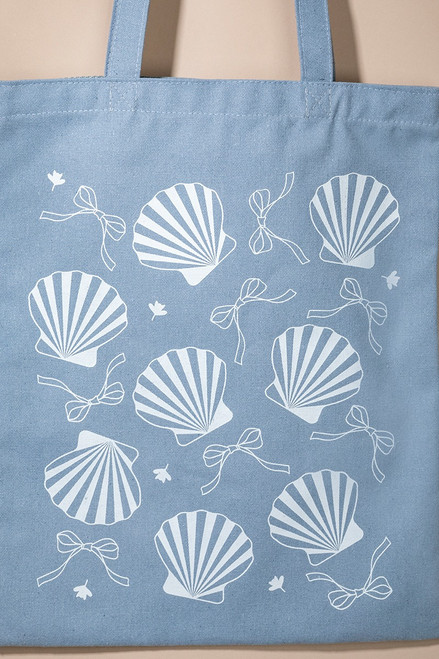 Kirsten Seashell Bow Graphic Tote Bag