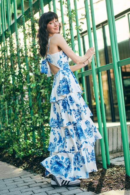 Clare Tiered Bow Back Maxi Dress