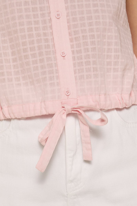 Ann Front Tie Button Down Top