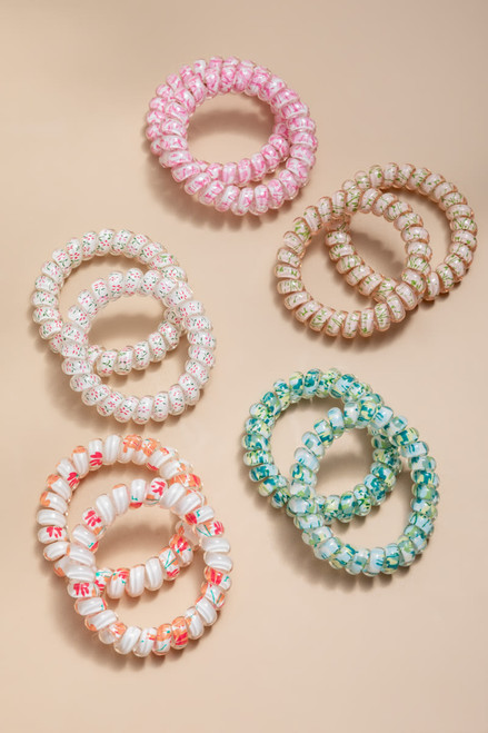 Clair Floral Coil Hair Ties