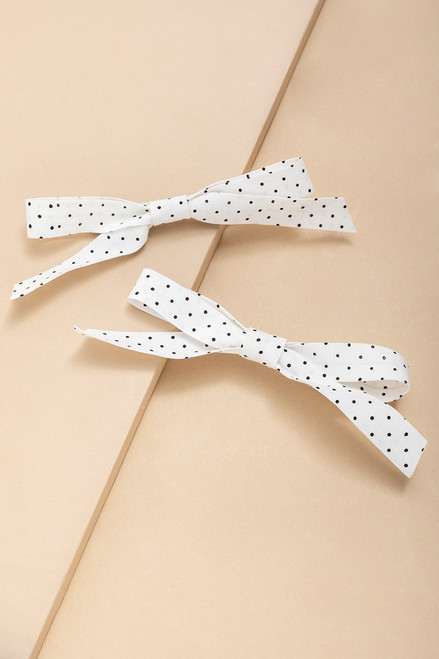 Ashley Polka Dot Mini Bow Hair Barrette Set