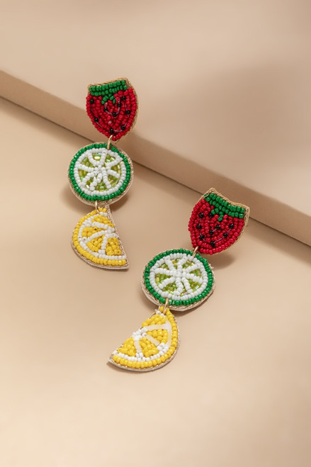 Sonya Fruit Seed Bead Drop Earrings
