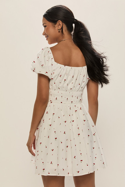 Jamie Cherry Print Mini Dress