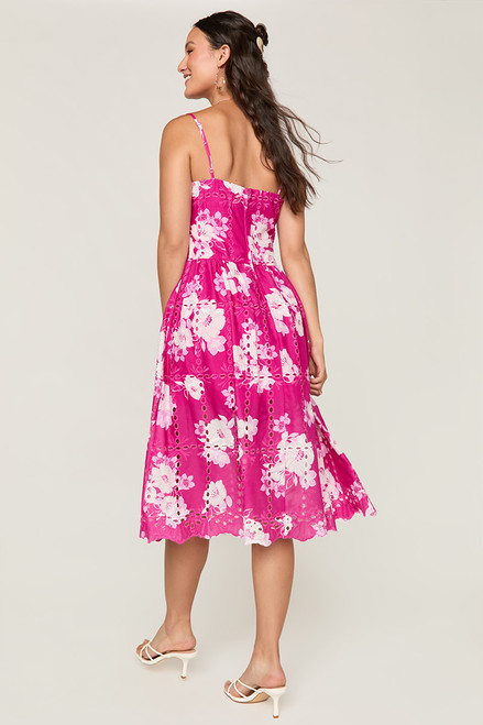 Gabby Floral Eyelet Midi Dress