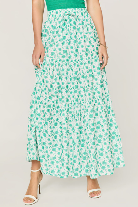 Kai Floral Tiered Maxi Skirt