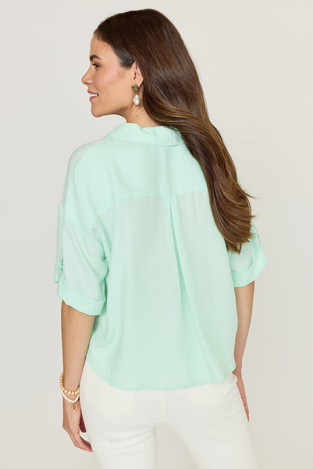 Debby Short Sleeve Button Down Top