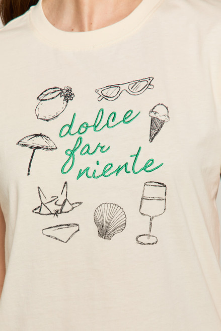 Dolce Far Niente Embroidered Tee